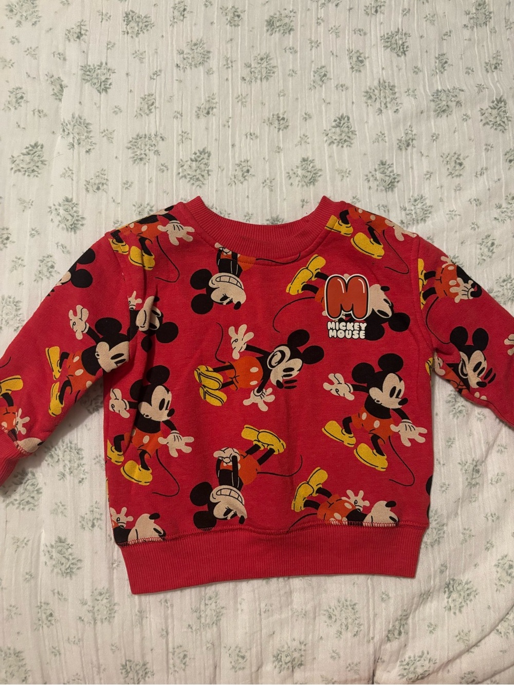 Disney Red Mickey Mouse Allover Print Kids Sweatshirt